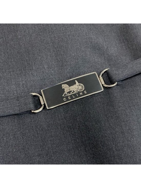 Celine A-line Dress with Carriage Belt 38 Gray Vintage main image 9
